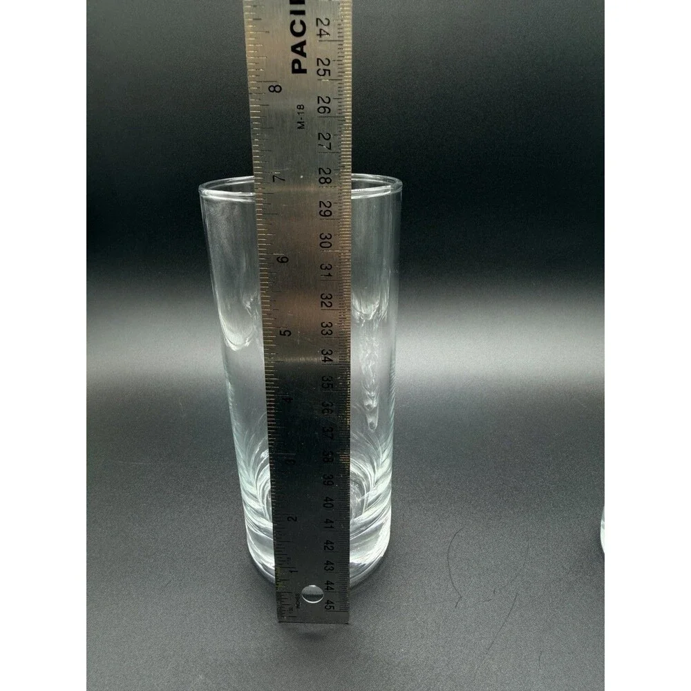 VTG Pasabahce Heavy Base 20oz Highball Glasses Set of 4 Clear Bubble Tumblers